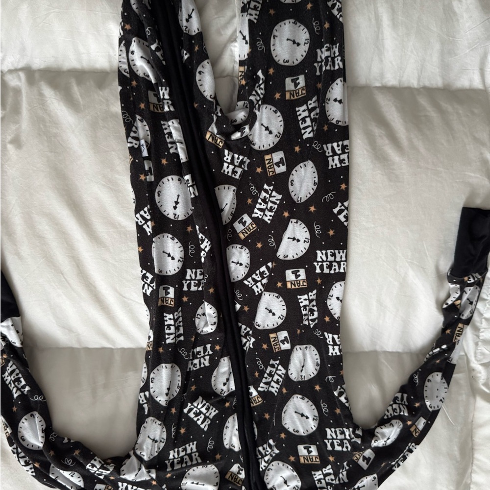 Black New Year Clock Print Pjs Bamboo
